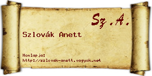 Szlovák Anett névjegykártya