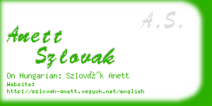 anett szlovak business card